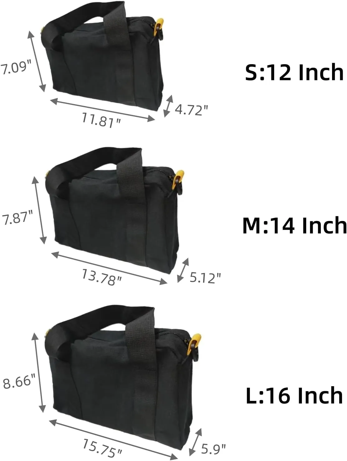 12 Inch Wide Mouth Tool Bag, Canvas Tool Bag, Heavy Duty Tool Storage Bag, Large Capacity Tool Tote Bag for Electricians, Power Tool Organizer Pouch, Tool Bags for Men (12 Inch)