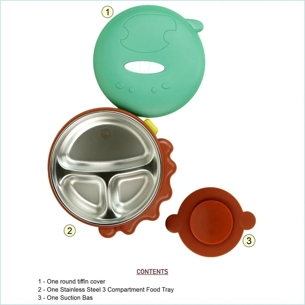 3d Green Munch Monster Stainless Steel Kids Lunch Box