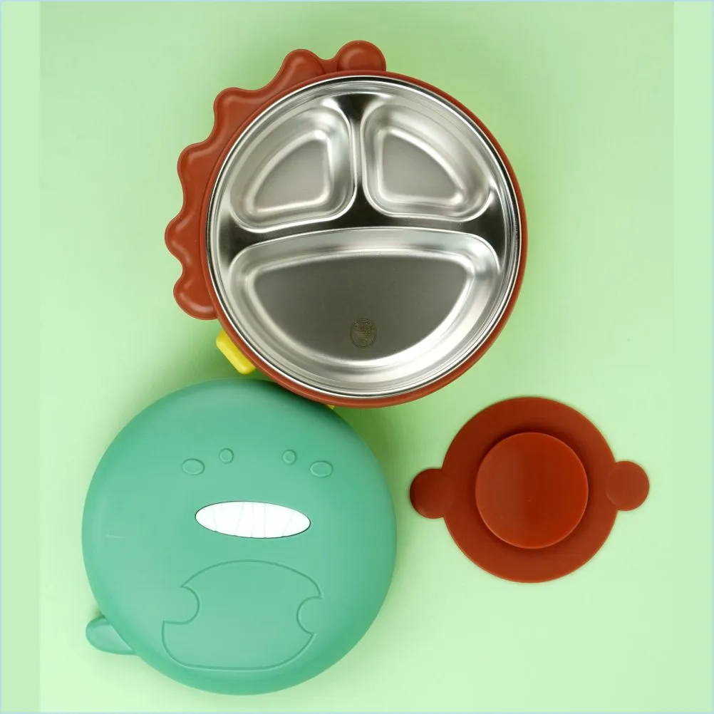 3d Green Munch Monster Stainless Steel Kids Lunch Box