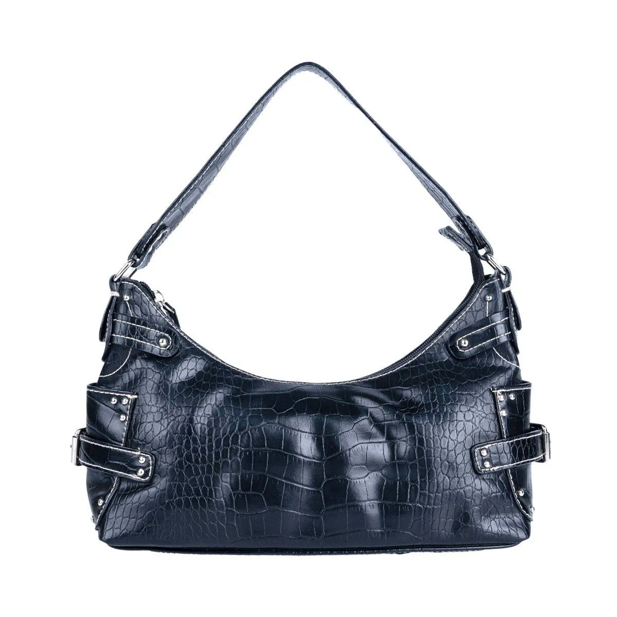 A New Approach Croc Hobo Bags Leather Black Colour For Women