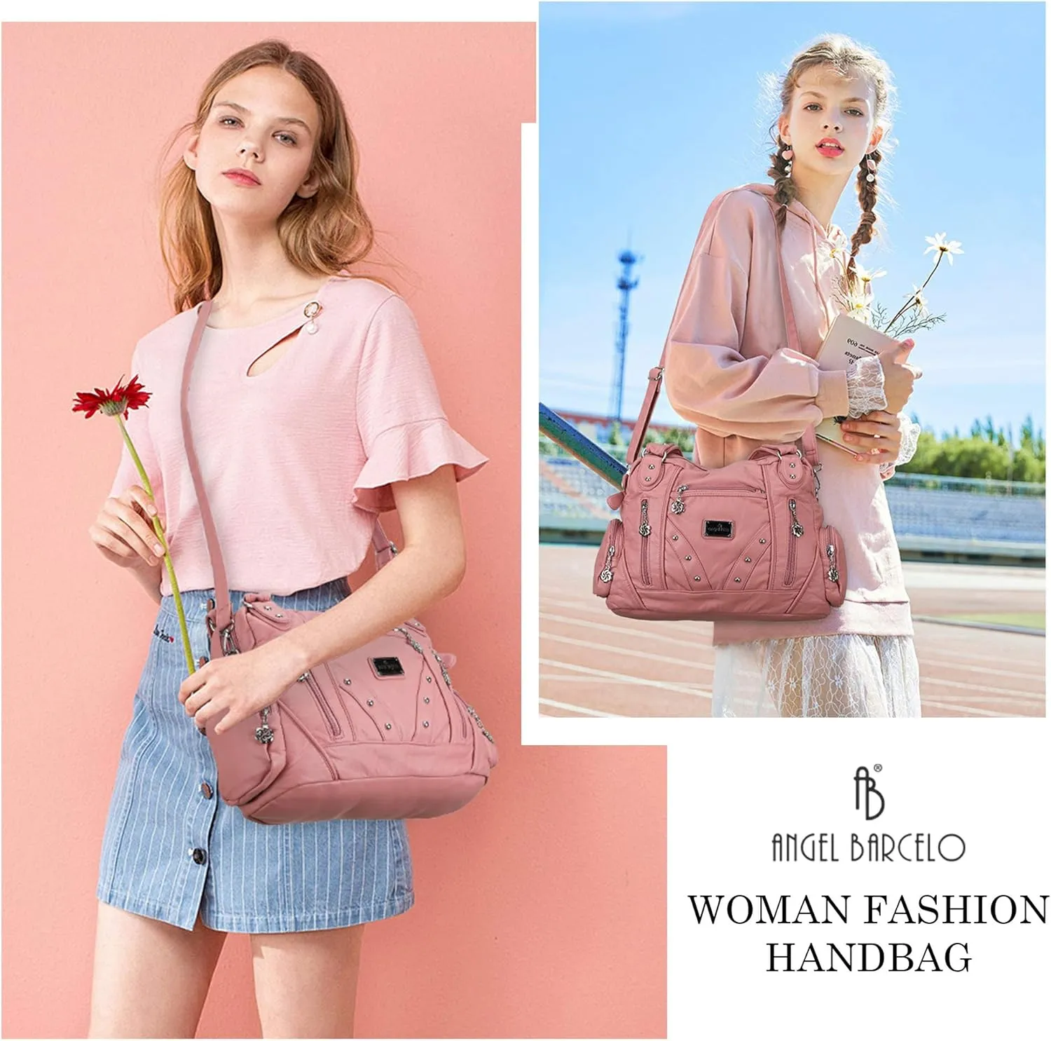 Angel Barcelo Hobo Bag for Women Crossbody Purse and Handbags Ladies Shoulder Bags