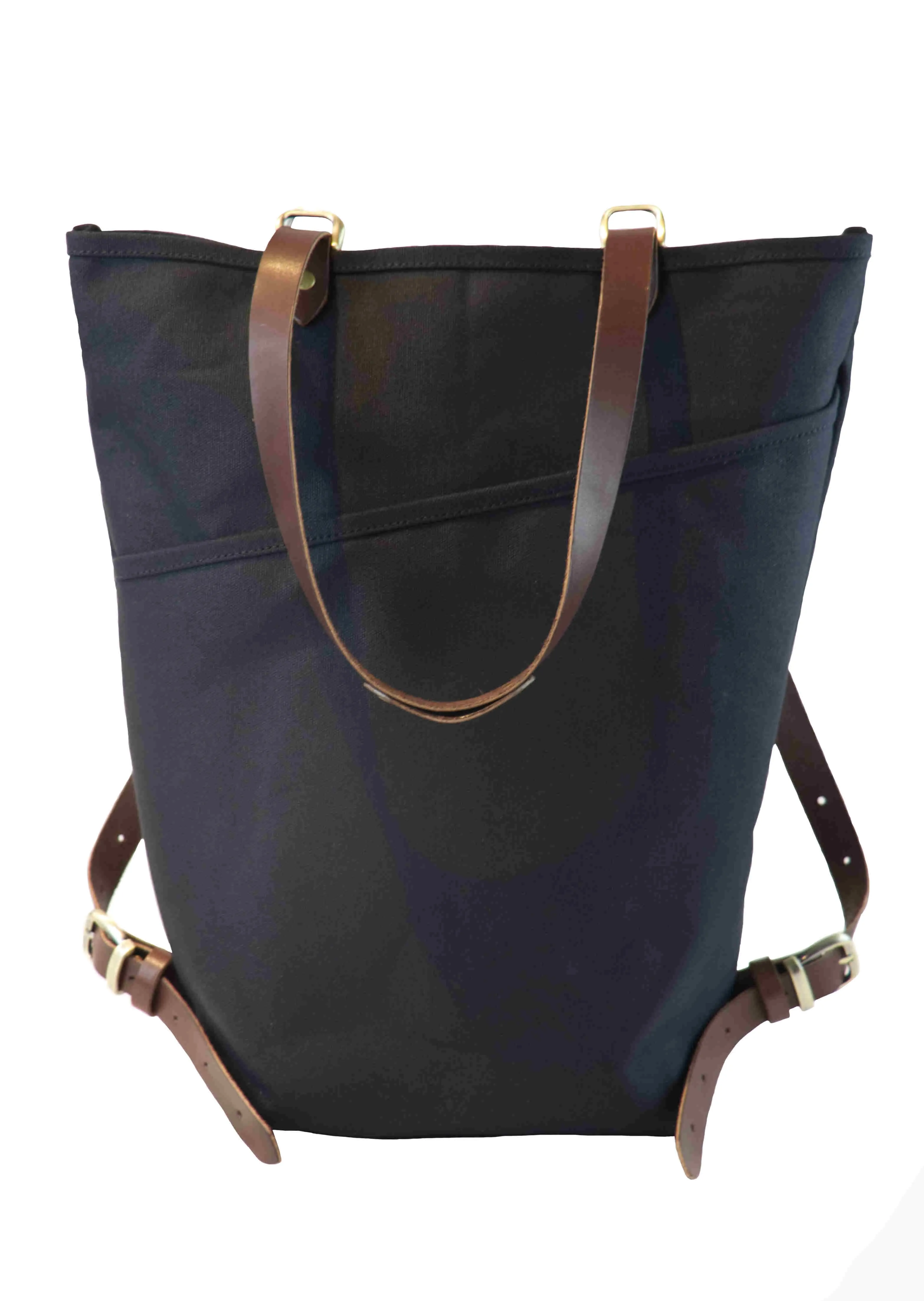 Backtote: Zipper Top, Antique Brass Hardware