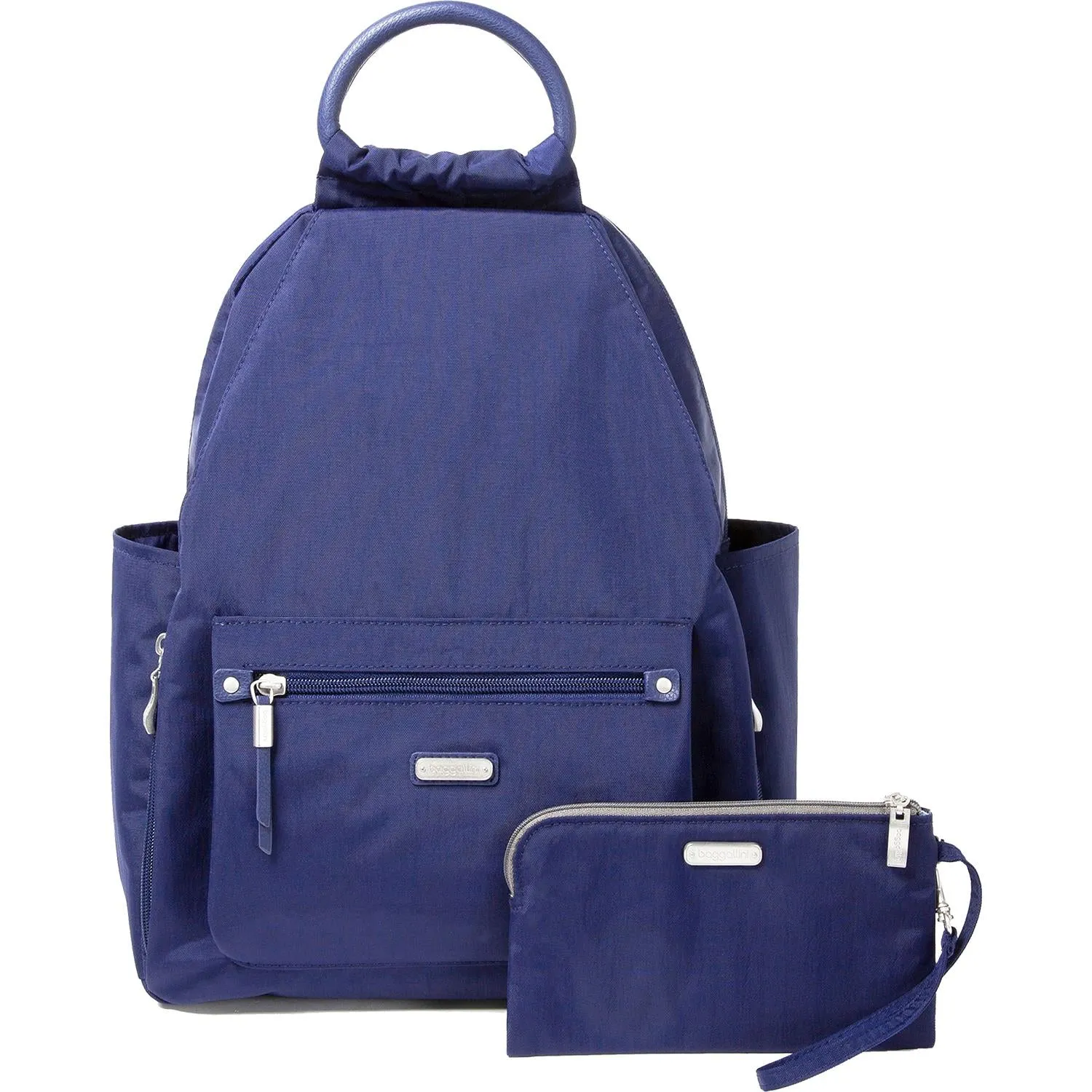 Baggallini All Day Backpack With RFID Phone Wristlet Navy Nylon