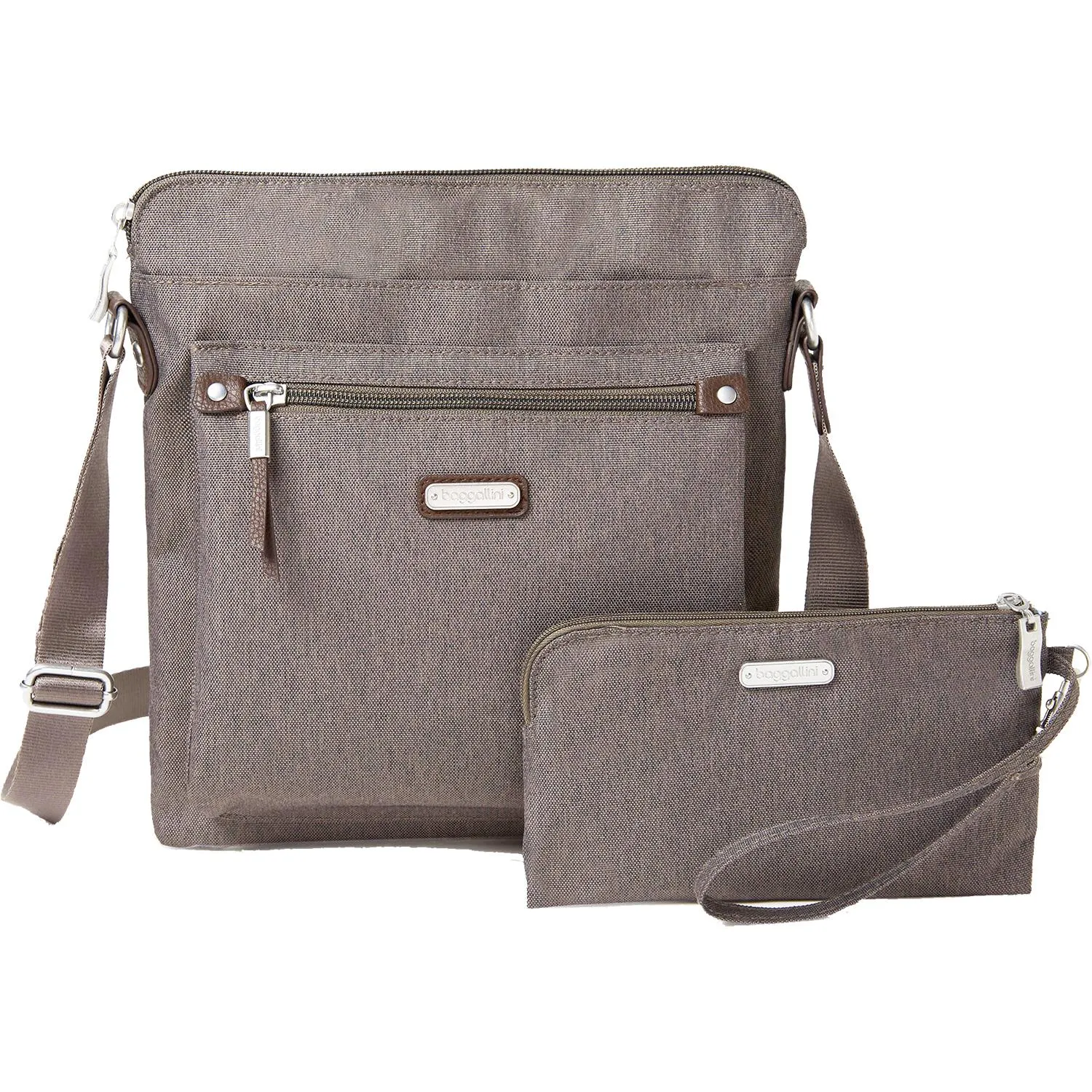 Baggallini Go Bagg With RFID Phone Wristlet Dark Umber Nylon
