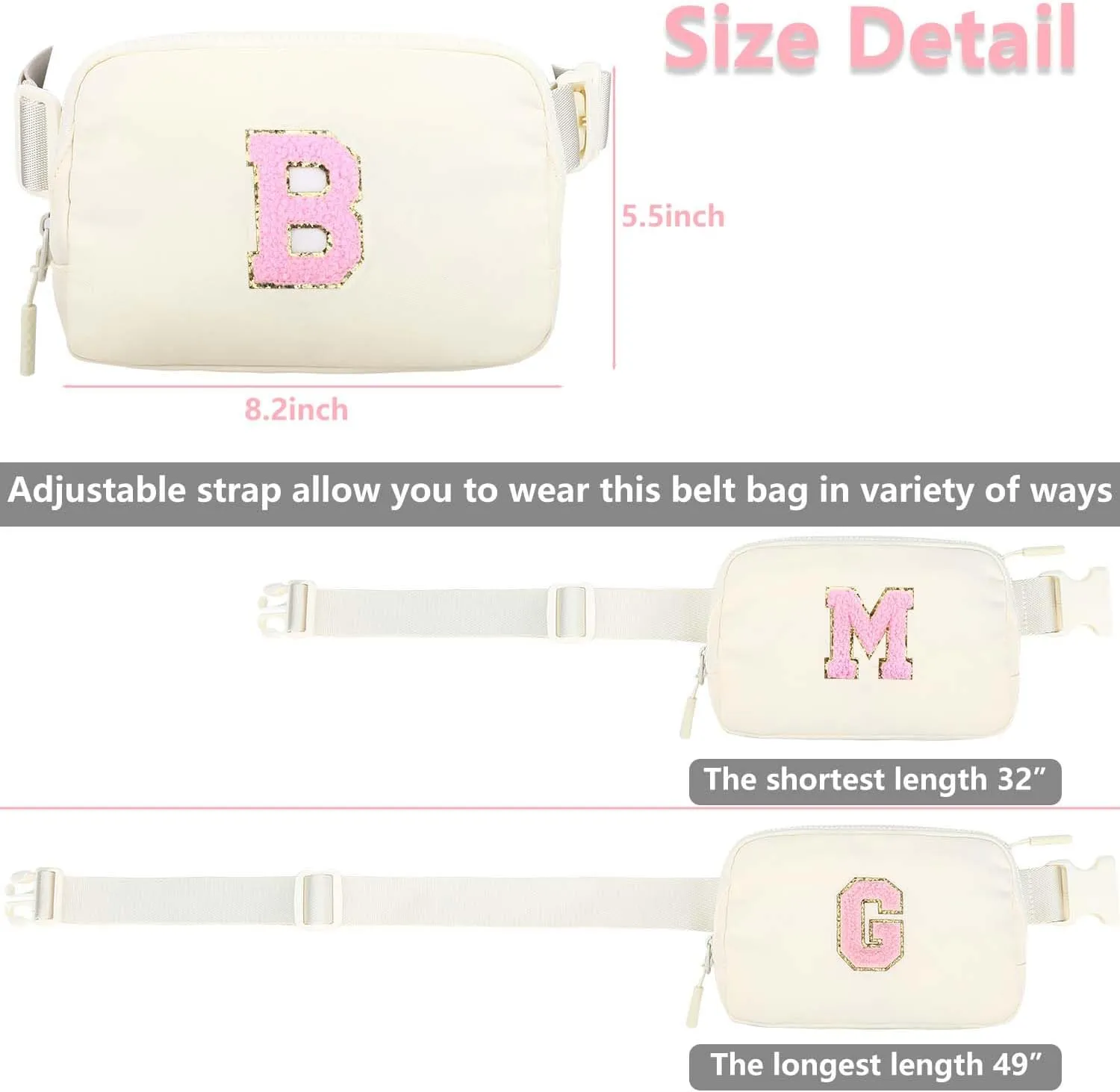 Belt Crossbody Bag for Girls Women - girls fanny pack ages 8-12 Teen Birthday Gifts Small Waist Packs Trendy Kids Fanny Pack K, Beige