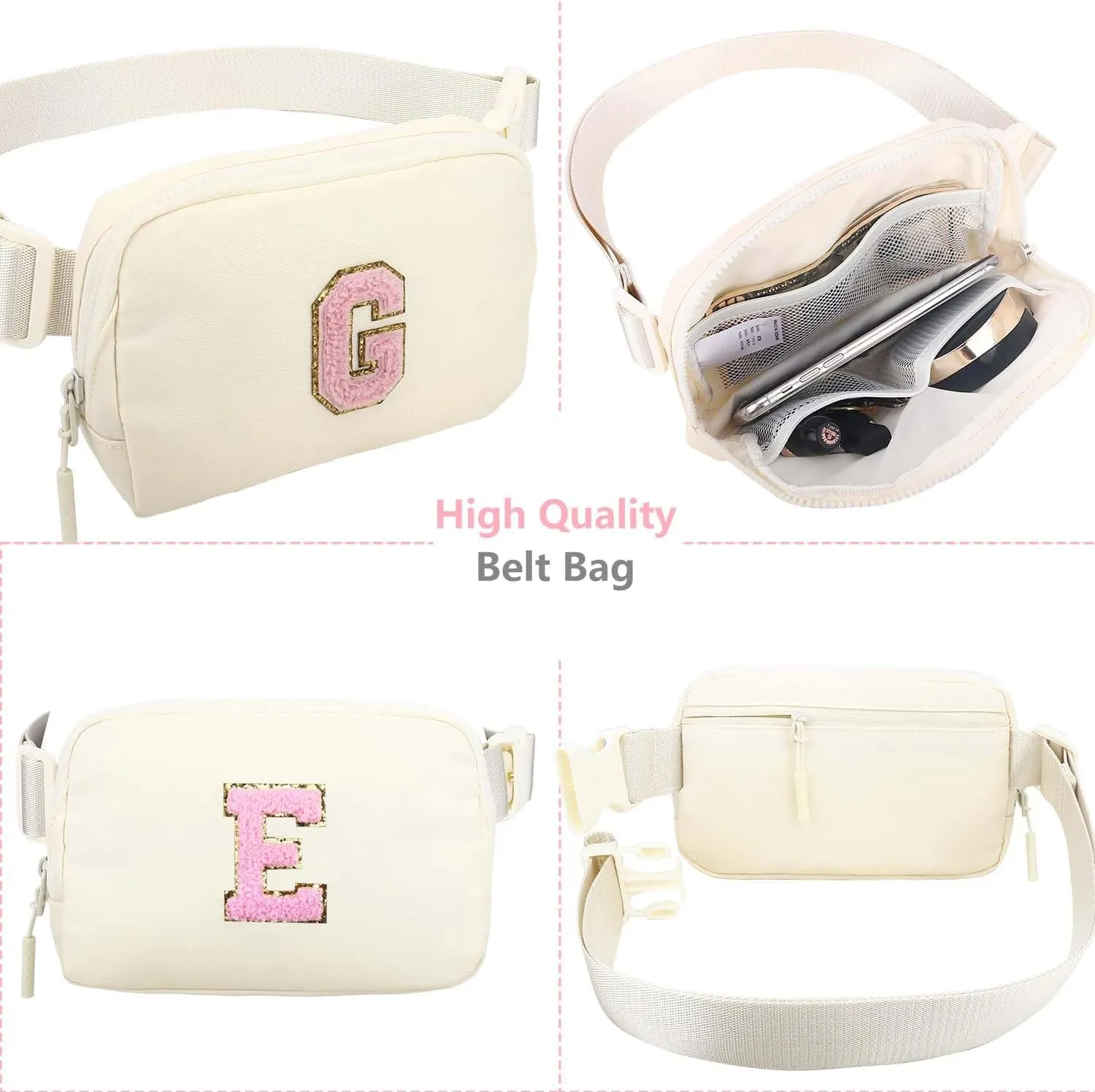 Belt Crossbody Bag for Girls Women - girls fanny pack ages 8-12 Teen Birthday Gifts Small Waist Packs Trendy Kids Fanny Pack K, Beige