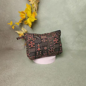 Boat purse Black Colour with Red Design.