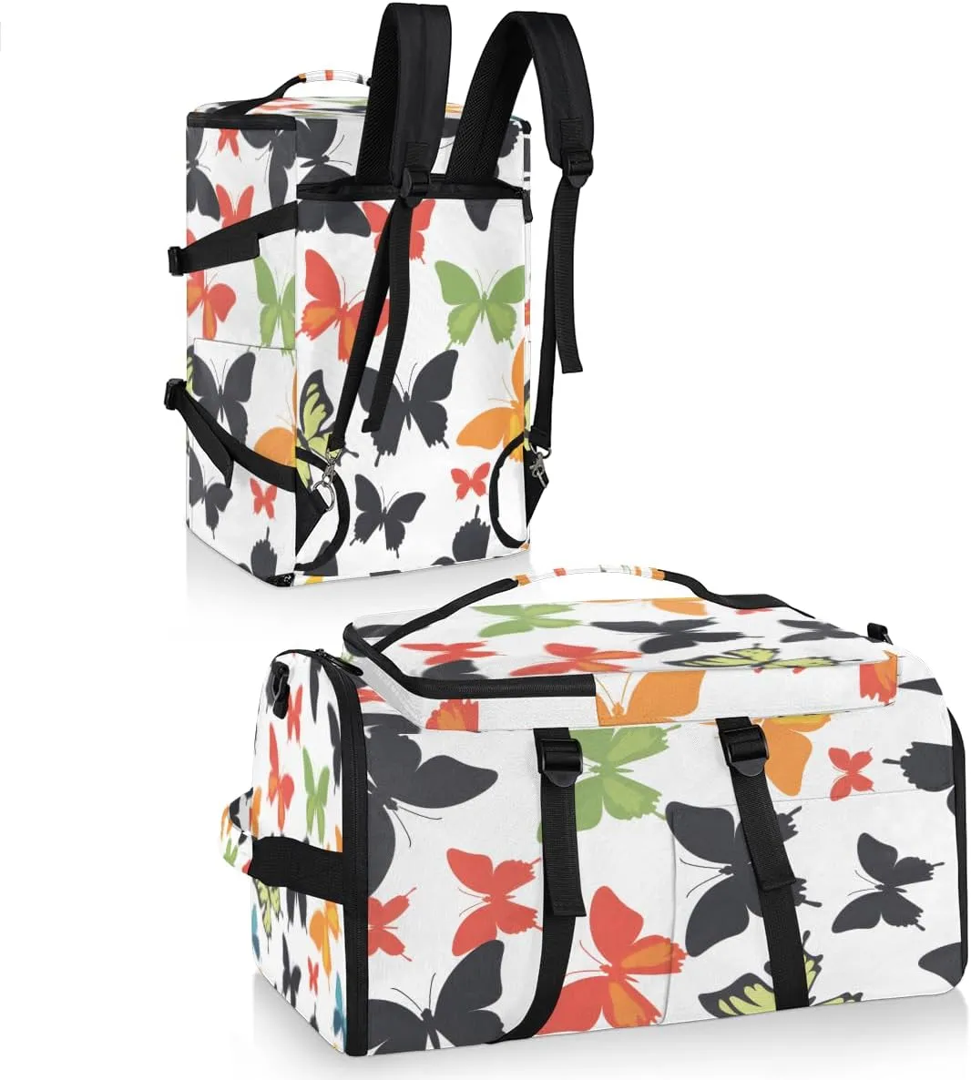 Butterfly Travel Backpack Carry On Flight Approved for Women Men, 18.9 Inch Large Colorful Airline Approved Luggage Weekender Backpacks
