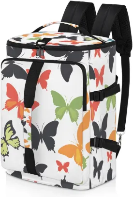 Butterfly Travel Backpack Carry On Flight Approved for Women Men, 18.9 Inch Large Colorful Airline Approved Luggage Weekender Backpacks