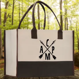 Camp Cotton Canvas Chic Tote Bag Camping Tote Camping Lover Gift Tote Bag Outdoor Tote Weekender Tote Camper Tote Multipurpose Tote