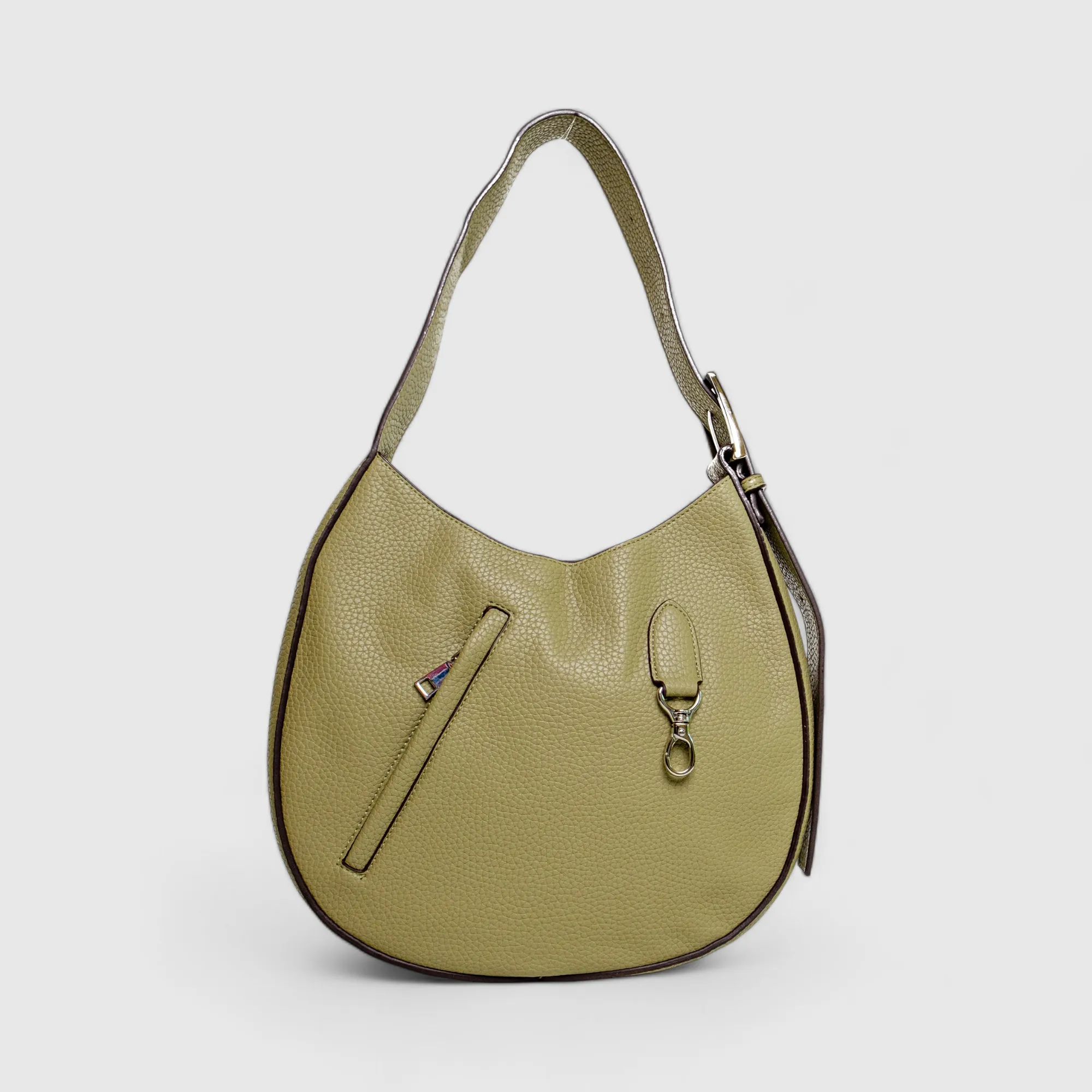 Chokore Round Hobo Bag with Shoulder Belt (Green)