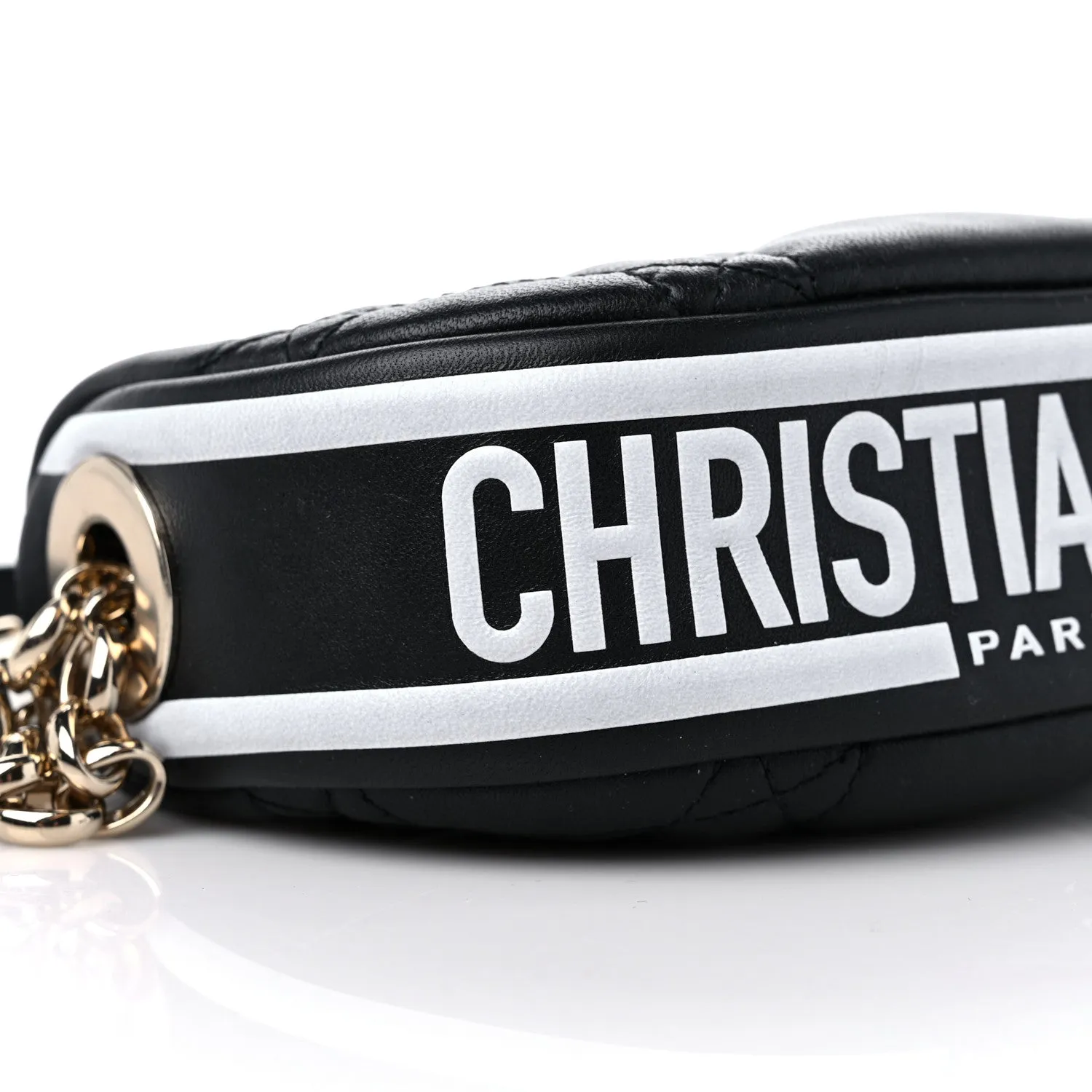 CHRISTIAN DIOR Lambskin Cannage Mini Dior Vibe Hobo Bag Black