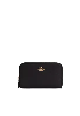 Coach Medium ID C4124 Zip Wallet In Black