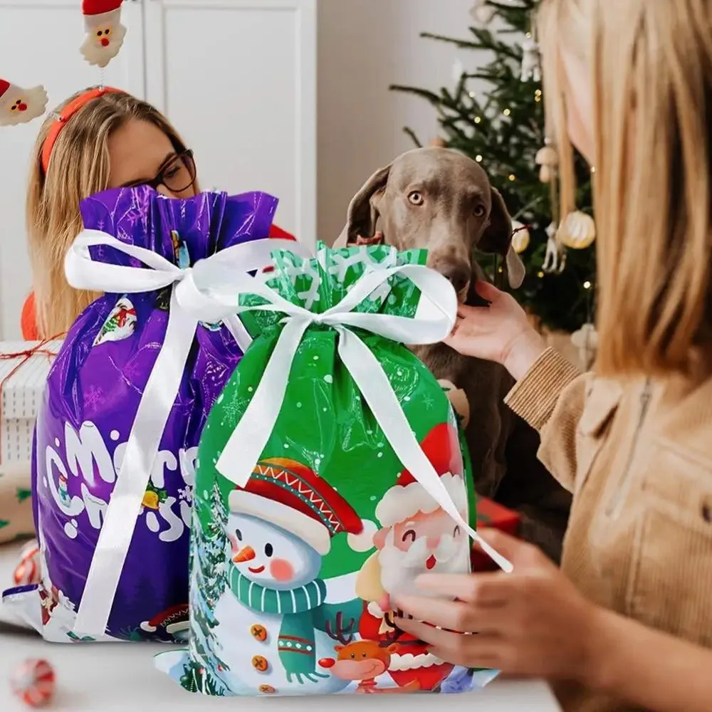Drawstring Reusable Christmas Gift Bags - Gift Packaging Bag Christmas Decorations