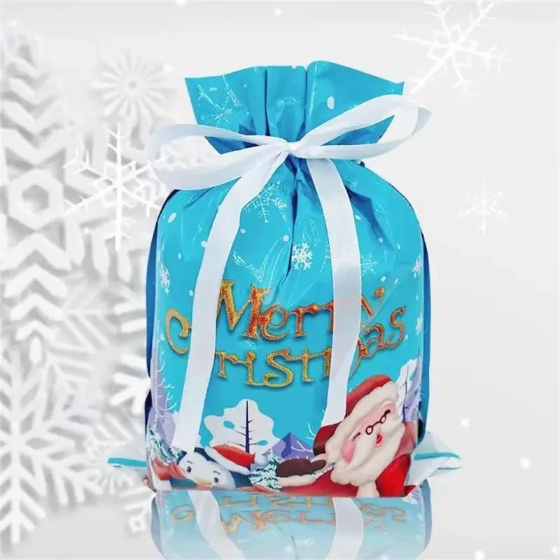 Drawstring Reusable Christmas Gift Bags - Gift Packaging Bag Christmas Decorations