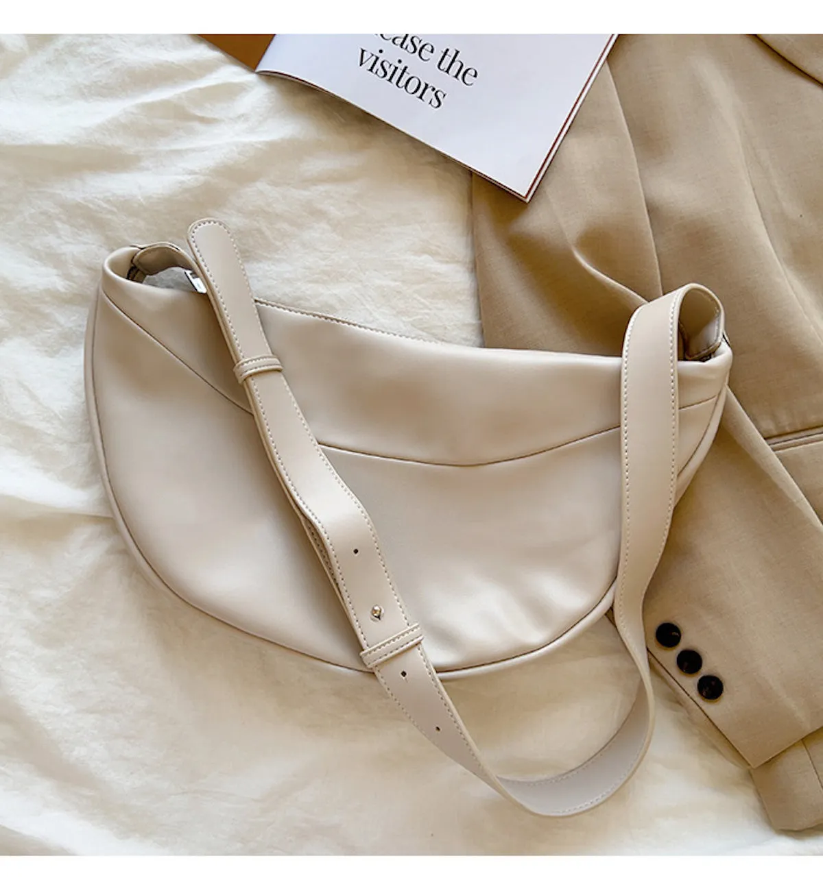 Elena Handbags Retro Leather Hobo Sling Bag