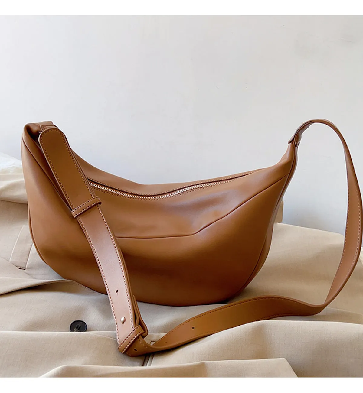 Elena Handbags Retro Leather Hobo Sling Bag