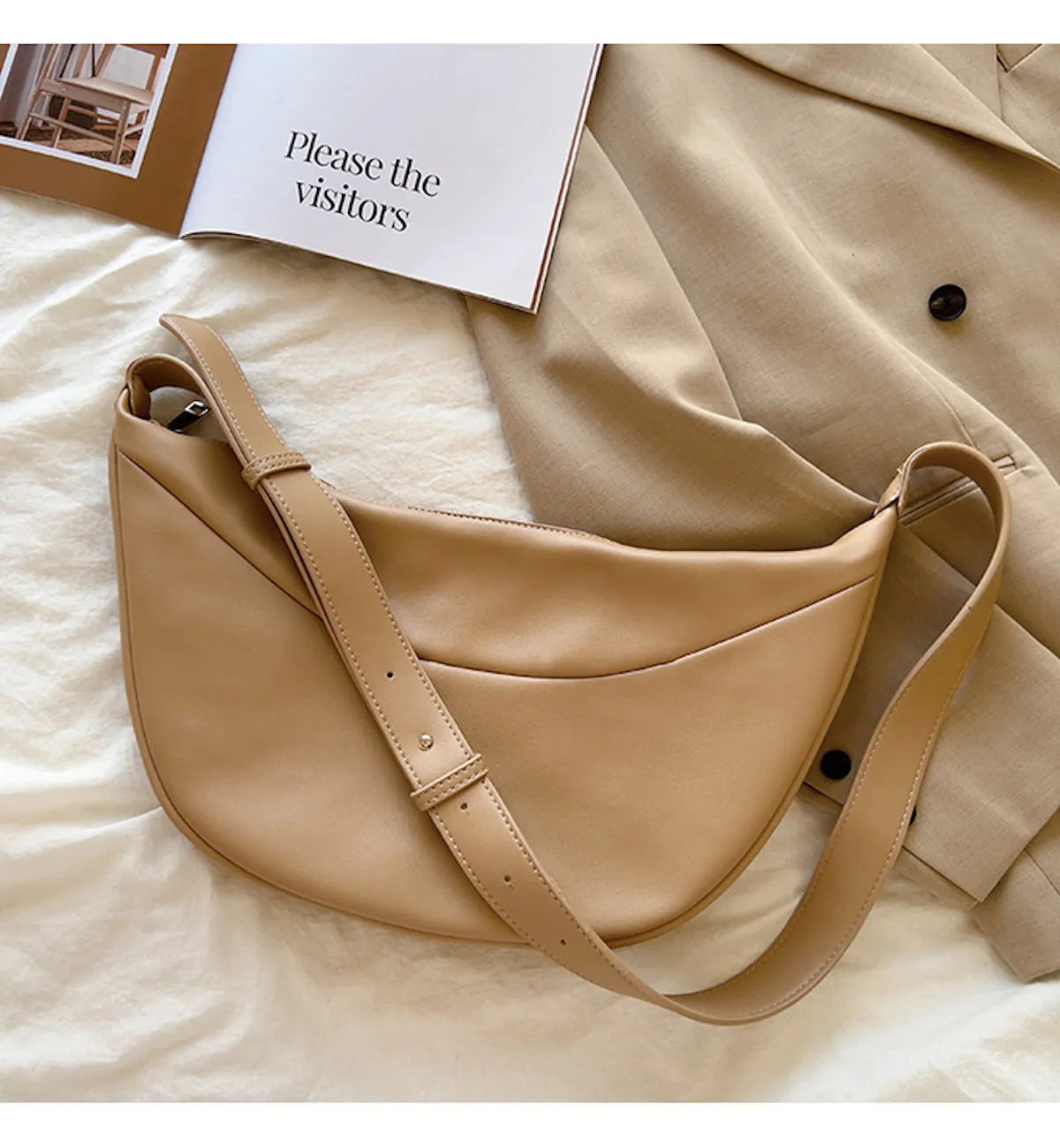 Elena Handbags Retro Leather Hobo Sling Bag