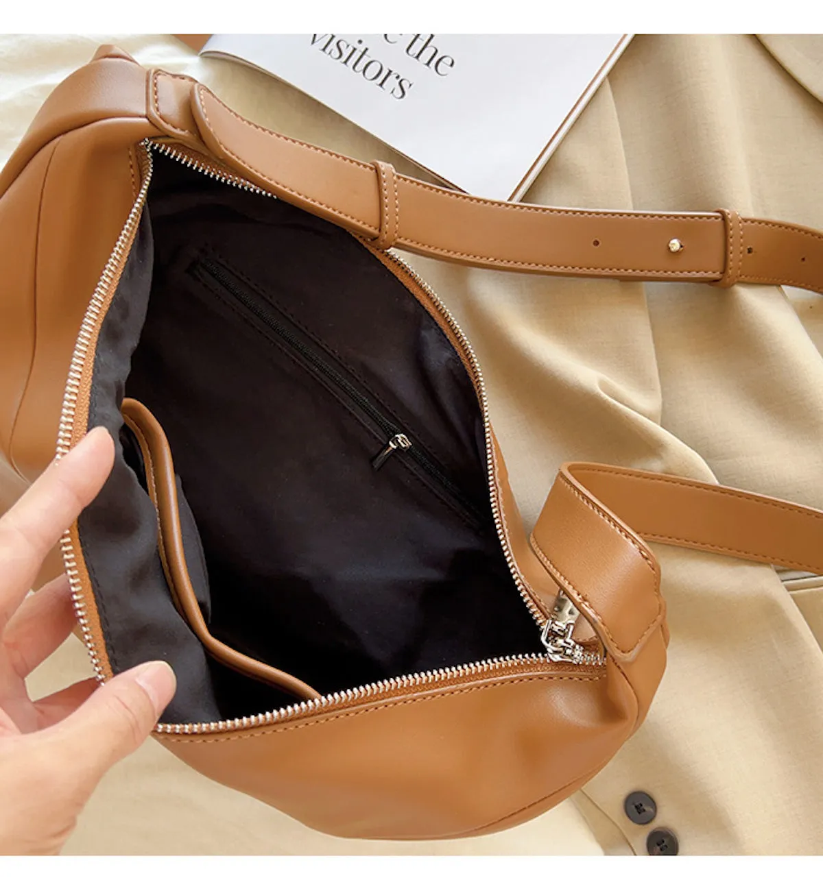 Elena Handbags Retro Leather Hobo Sling Bag