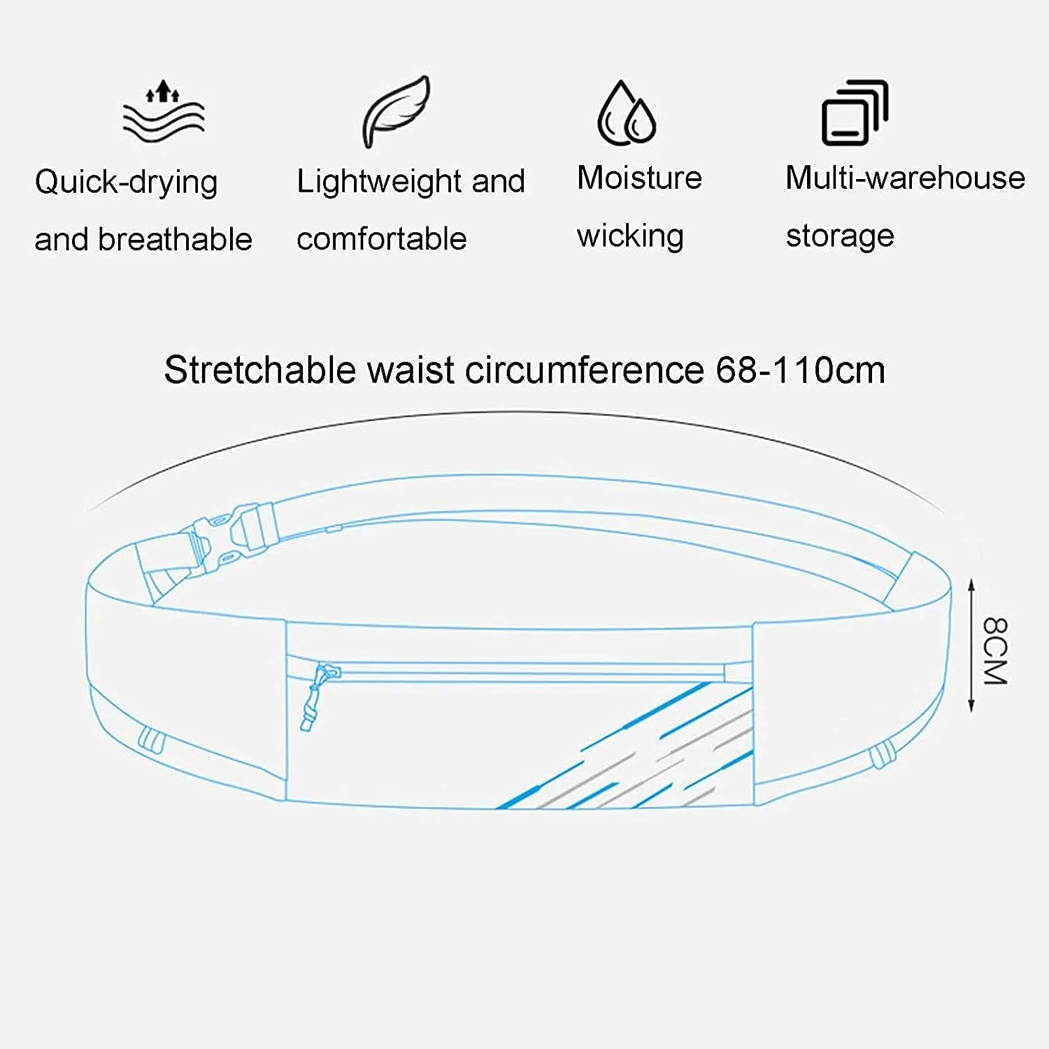 Fanny Pack for Men & Women - Running Mobile Phone Sports Pockets for Walking Cycling (Pink,8 * 110cm)