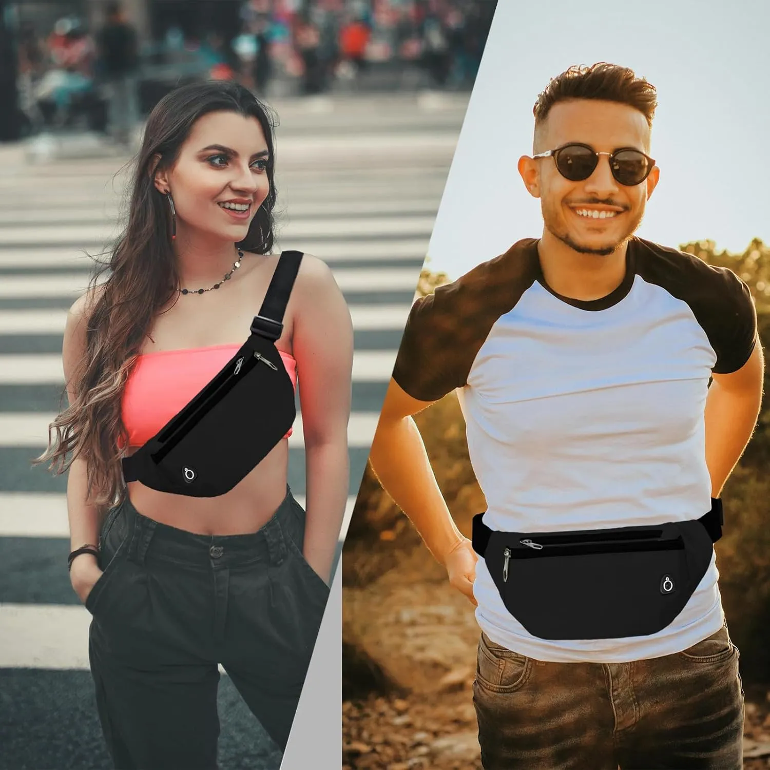 Fanny Pack for Women Men,Crossbody Fanny Pack Water Resistant Sports Waist Bag Pack, Belt Bag for Travel Hiking Running