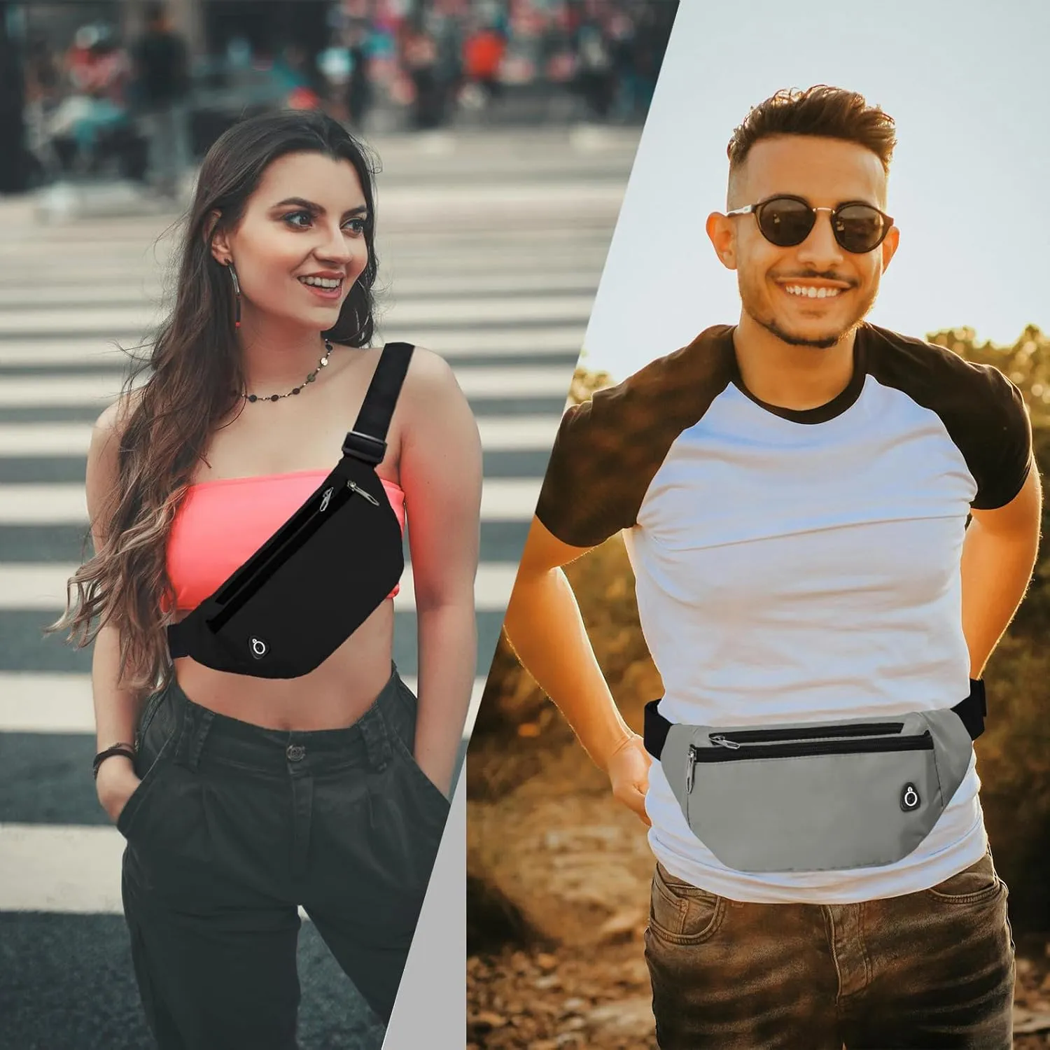 Fanny Pack for Women Men,Crossbody Fanny Pack Water Resistant Sports Waist Bag Pack, Belt Bag for Travel Hiking Running