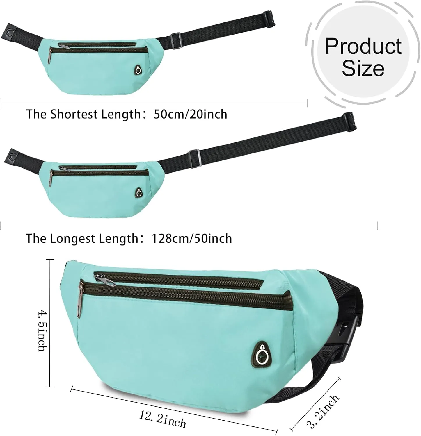 Fanny Pack for Women Men,Crossbody Fanny Pack Water Resistant Sports Waist Bag Pack, Belt Bag for Travel Hiking Running