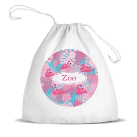 Flamingos Premium Drawstring Bag