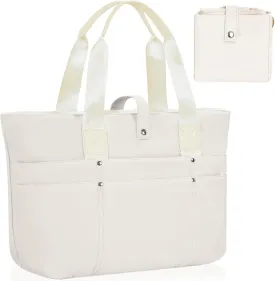 Foldable Tote Bag for Women, Lightweight Shoulder Bag With Compartment and Zipper for Travel, Work, Outdoor