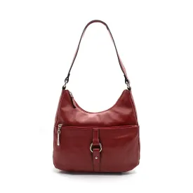 Giani Bernini Buckle Hobo Bags Leather Red Colour For Women