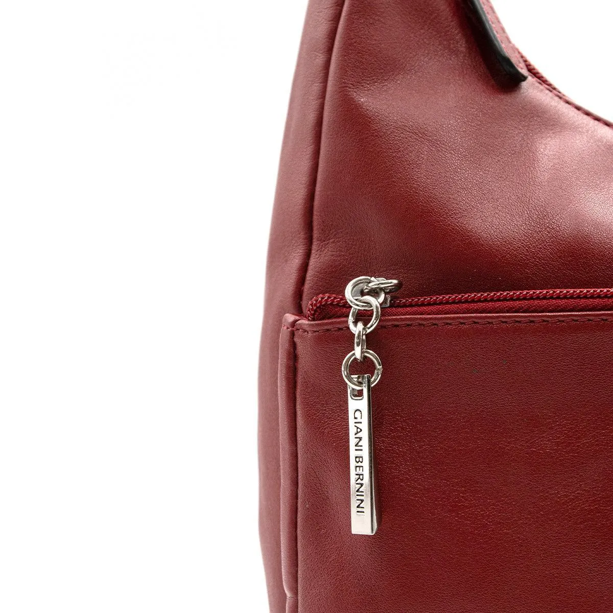 Giani Bernini Buckle Hobo Bags Leather Red Colour For Women