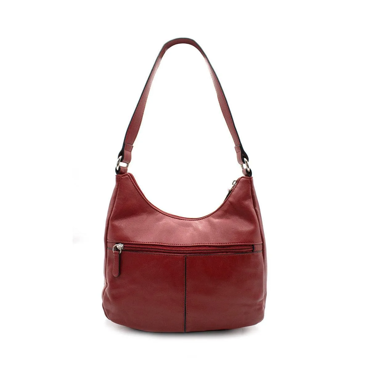 Giani Bernini Buckle Hobo Bags Leather Red Colour For Women