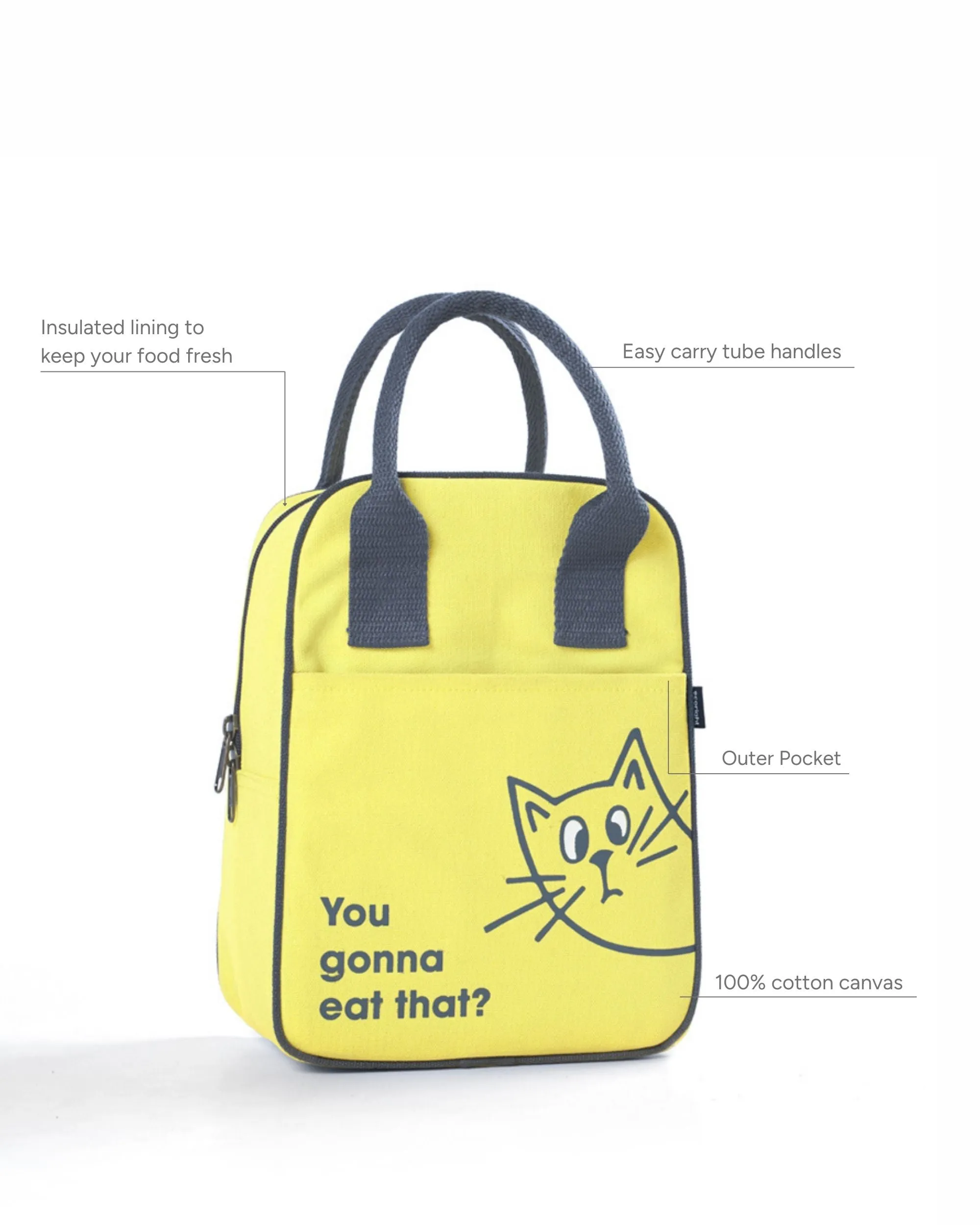 Insulated Lunch Bag - Curious Cat