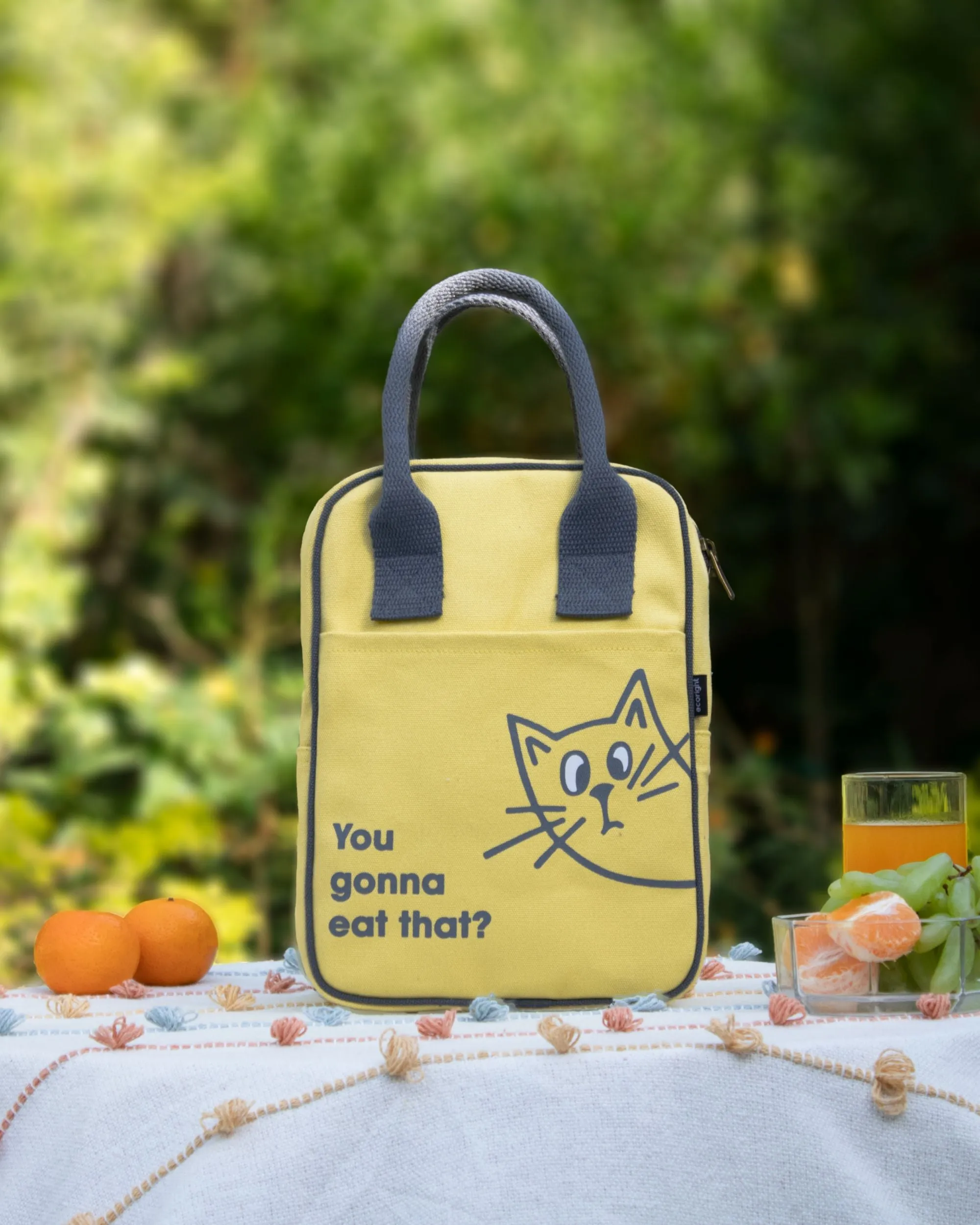 Insulated Lunch Bag - Curious Cat