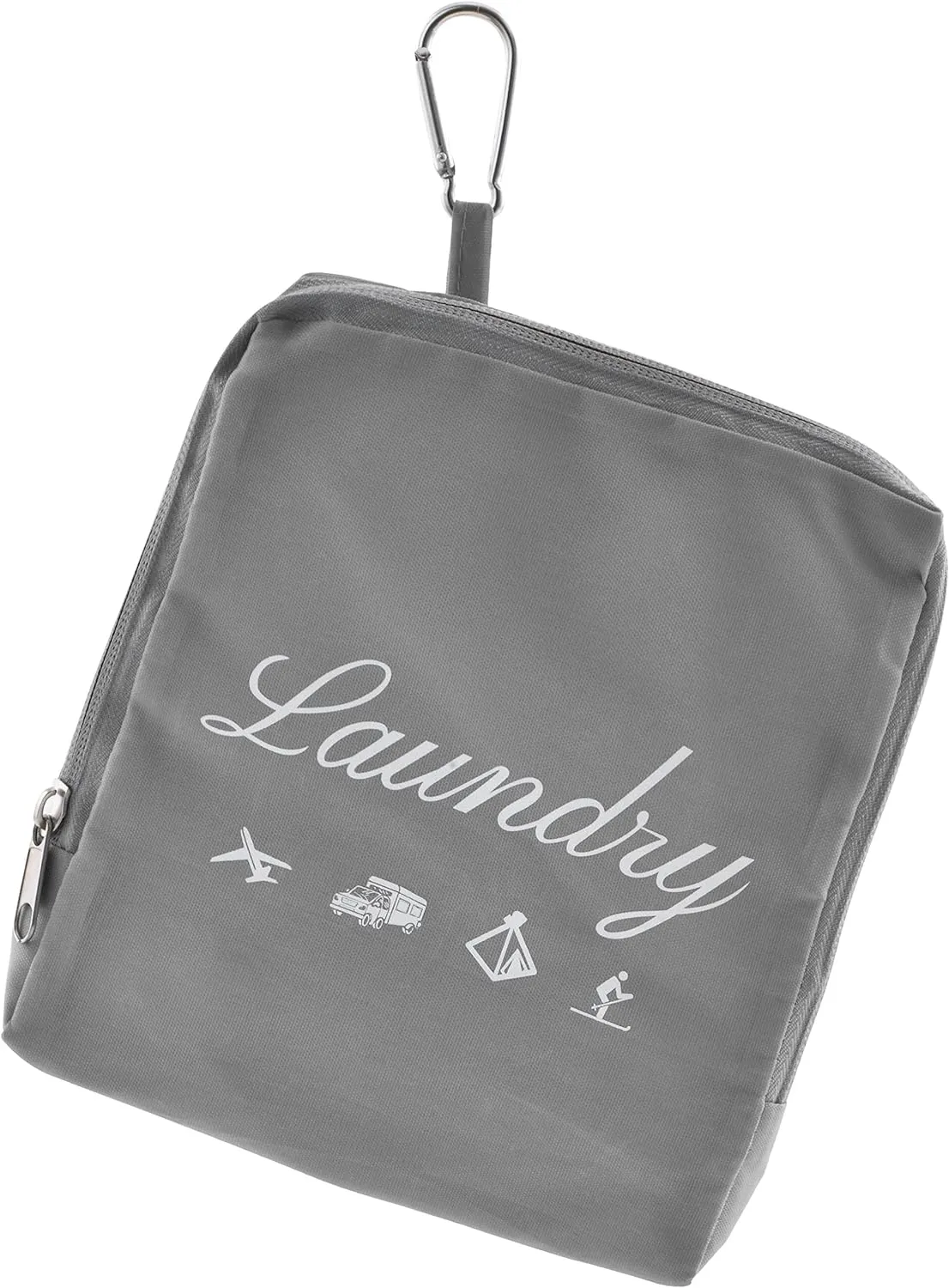 JHX Travel Laundry Bag, Dirty Clothes Bag Upgraded with Handles and Aluminum Carabiner, Collapsible Laundry Bag for Travel, Camp, Fitness, and Students1Pcs Grey 24"L x 21"W