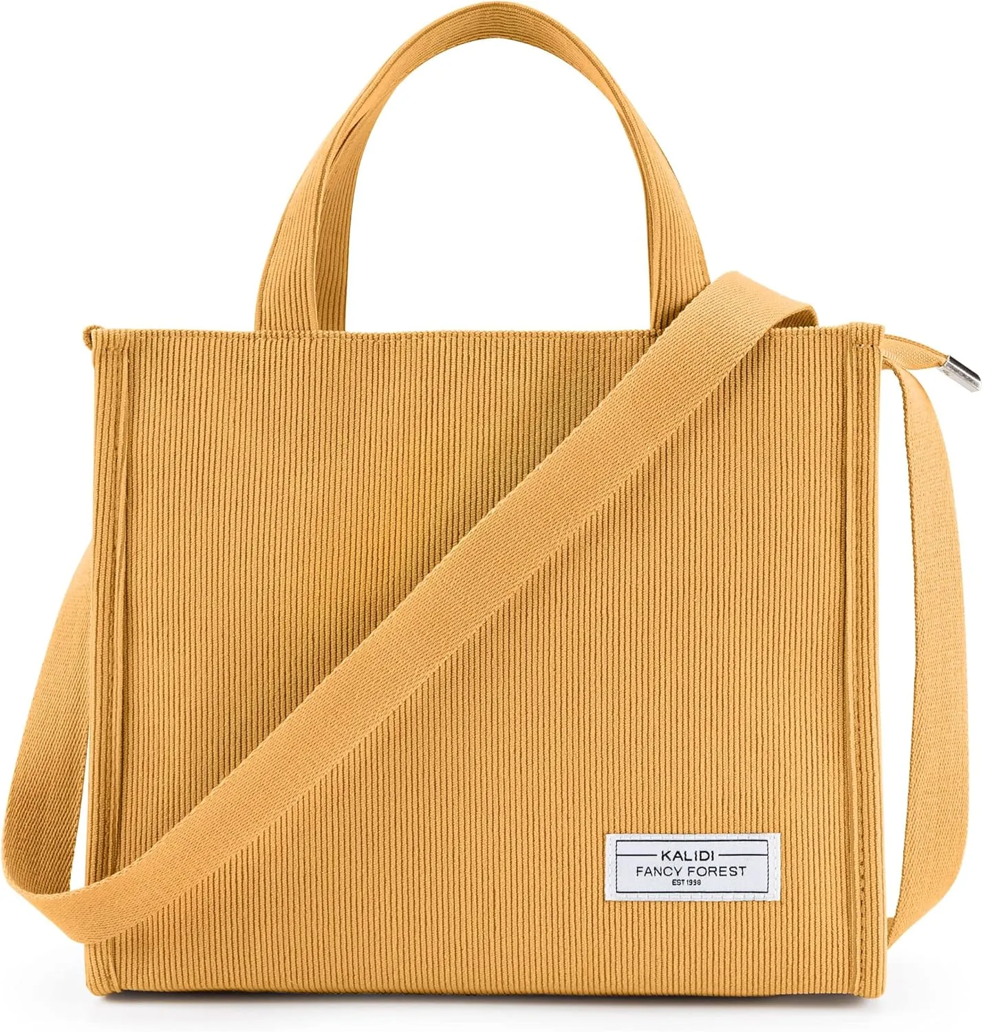 KALIDI Tote Bag for Women Corduroy Crossbody Bag Casual Zipper Tote Fashion Shoulder Handbag Hobo bag with Pockets