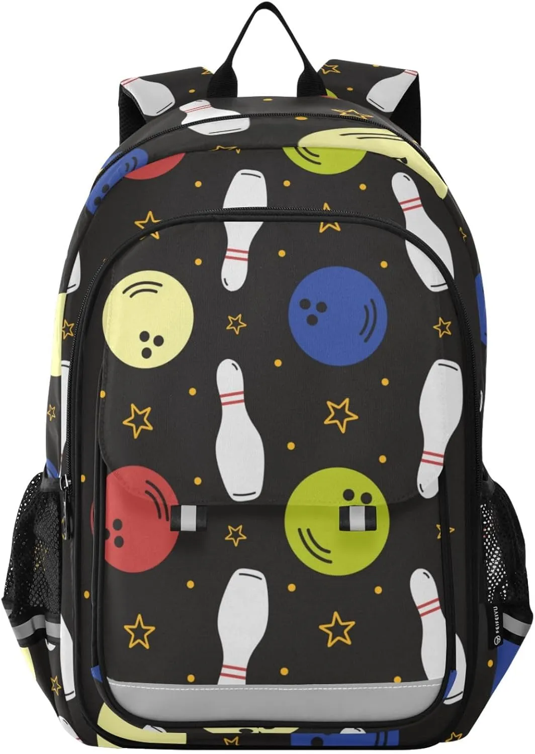 Kids Backpack for Boys Girls Elementary School Backpacks,Bowling Pins and Balls Children Bookbags with Reflective Strip Water-Resistant,Kids Bookbag for Childs Back to School