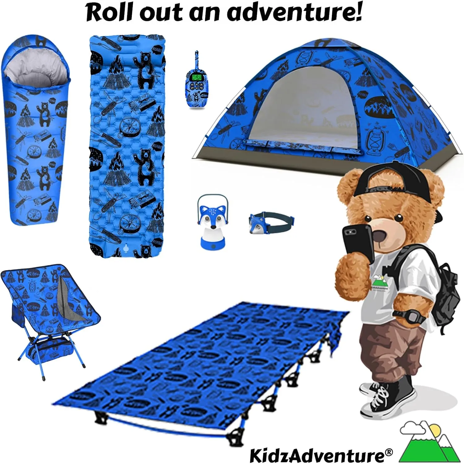 KidzAdventure Mummy Style 32  59F Kids Sleeping Bag with Pillow Sleeve, 4 Season, Lightweight and Backpacking Style, Ideal for Camping, Sleepover, Boys, Girls, Youth and Toddlers