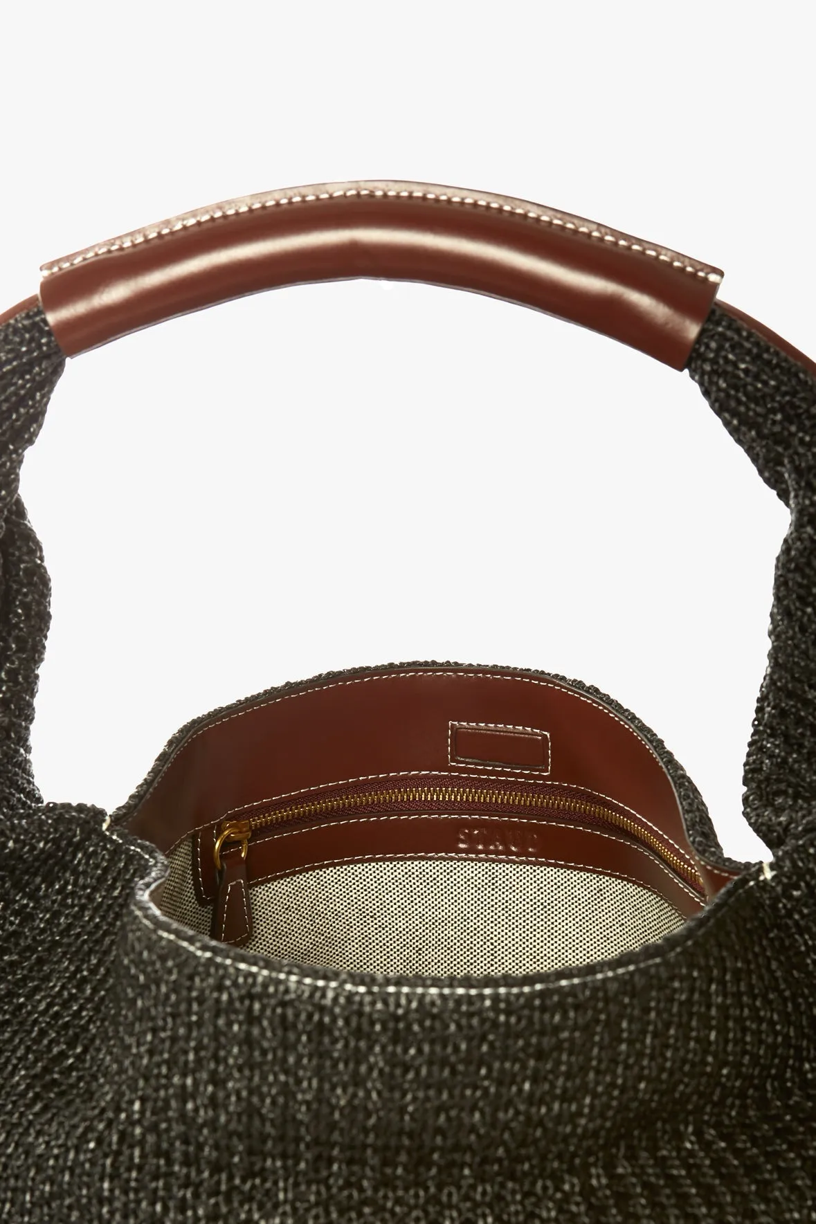 LARGE JETSON RAFFIA TOTE | BLACK MAHOGANY