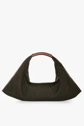 LARGE JETSON RAFFIA TOTE | BLACK MAHOGANY