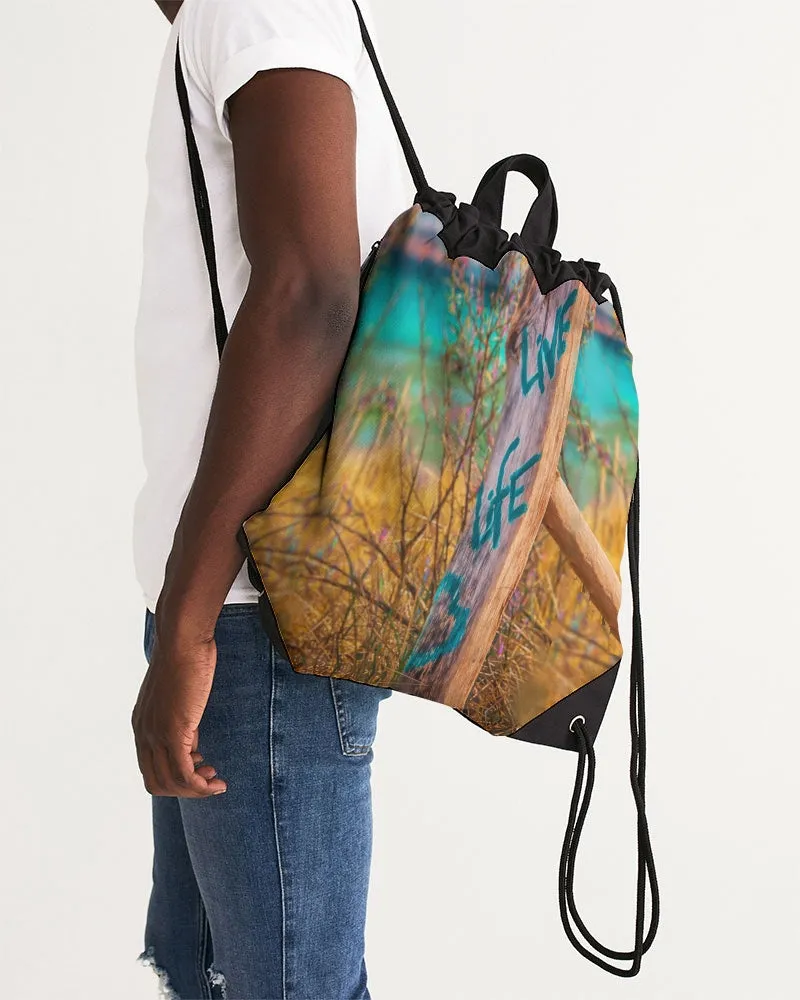 Live Life Love Premium Canvas Drawstring Bag