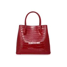 Luxury Alligator Cow Leather Zipper Handbag