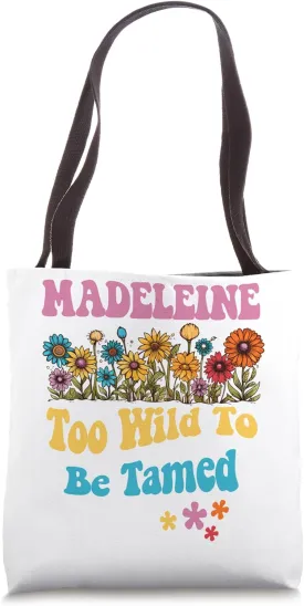 MADELEINE Name Cute Retro Girls Wildflower MADELEINE Name Tote Bag