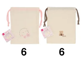 Multi Cloth Drawstring Bag - Cherry Blossom - Bear -
