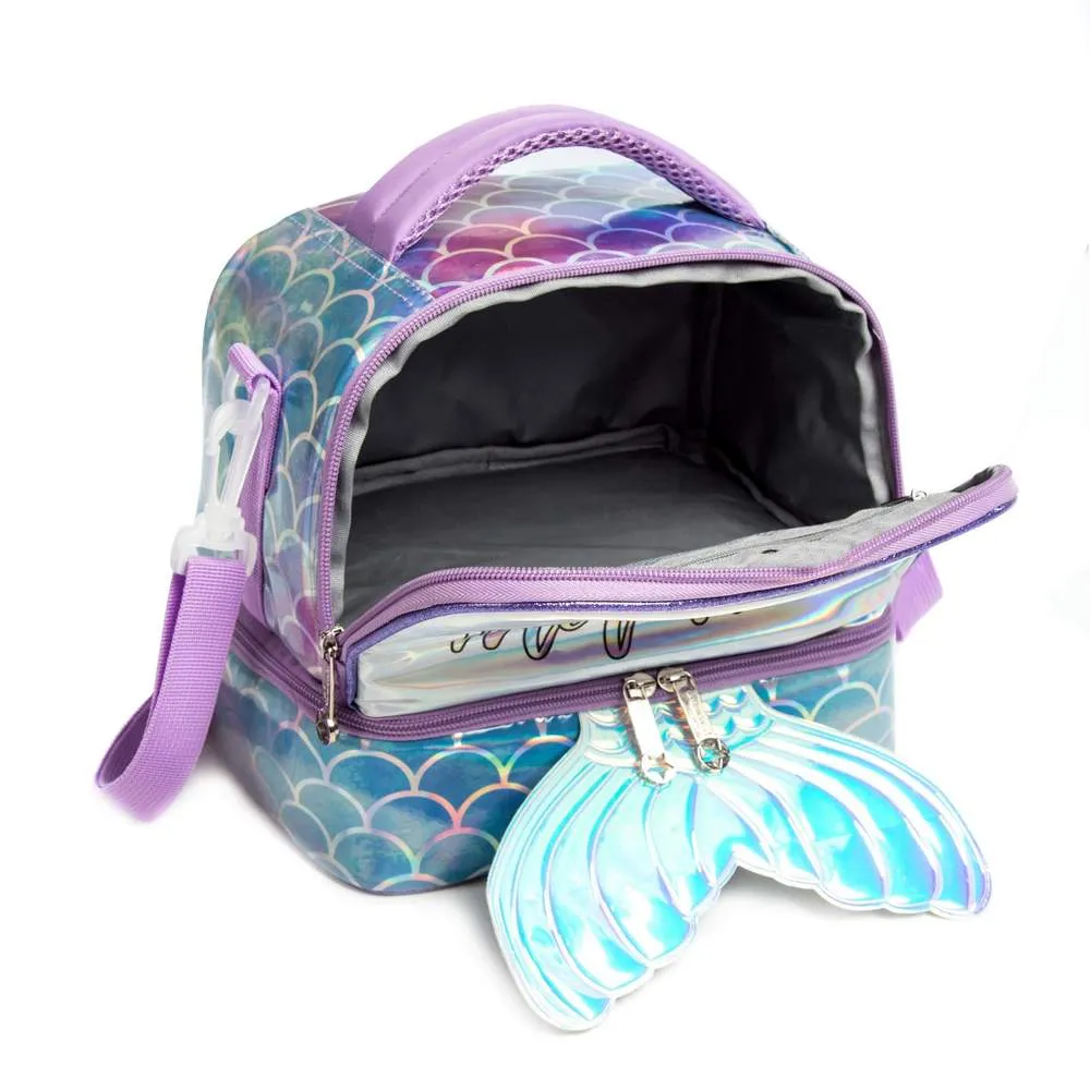 (NET) MOHCO Kids Lunch Bag Insulated Bento Cooler Bag Two compartments Cooler for Boys and Girls with Adjustable Strap Travel Lunch Tote / 11802
