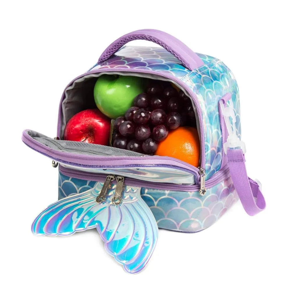(NET) MOHCO Kids Lunch Bag Insulated Bento Cooler Bag Two compartments Cooler for Boys and Girls with Adjustable Strap Travel Lunch Tote / 11802