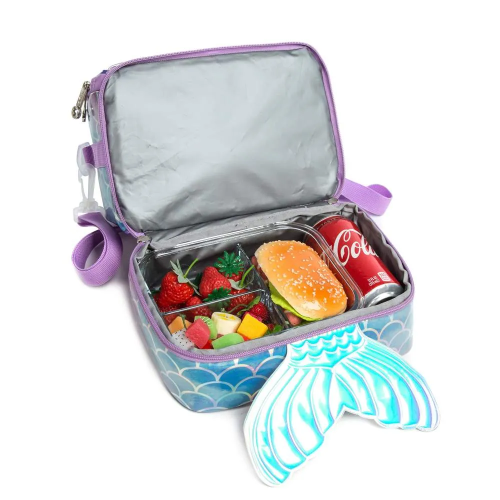 (NET) MOHCO Kids Lunch Bag Insulated Bento Cooler Bag Two compartments Cooler for Boys and Girls with Adjustable Strap Travel Lunch Tote / 11802