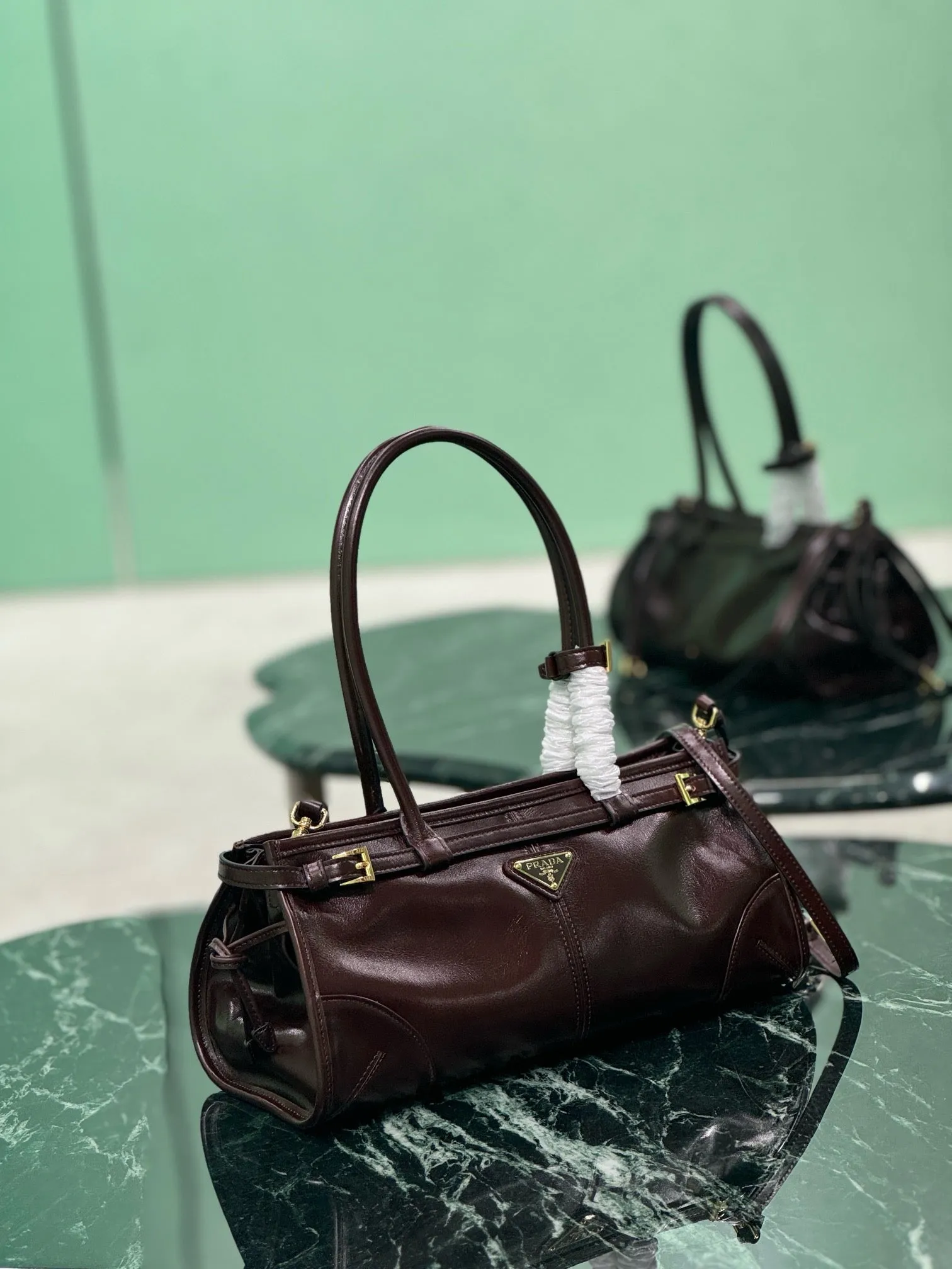 PD320 Cocoa Medium/Large Leather Handbag / HIGHEST QUALITY VERSION