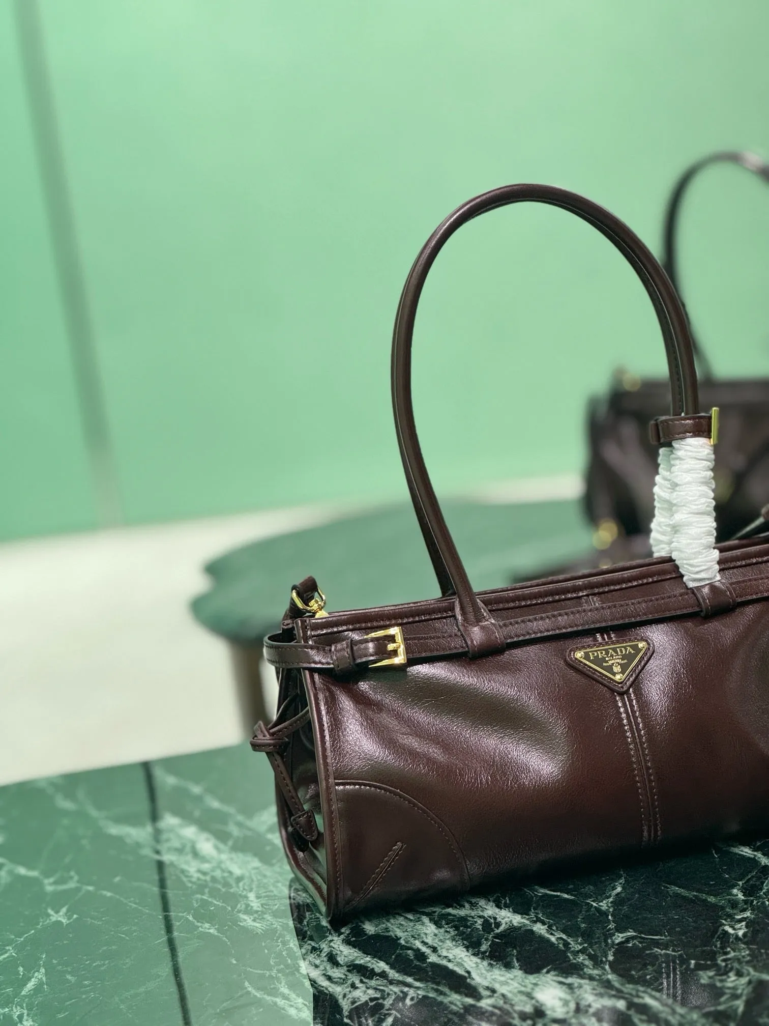 PD320 Cocoa Medium/Large Leather Handbag / HIGHEST QUALITY VERSION