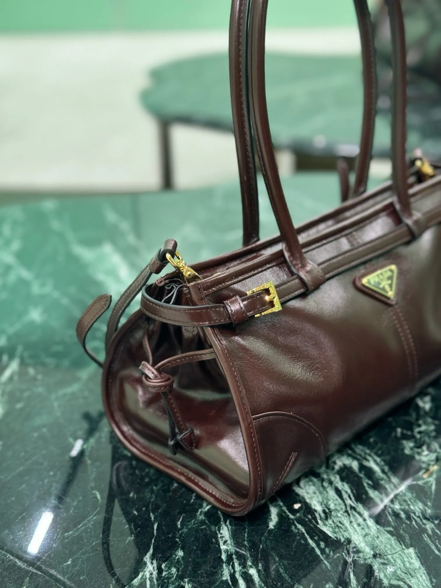 PD320 Cocoa Medium/Large Leather Handbag / HIGHEST QUALITY VERSION